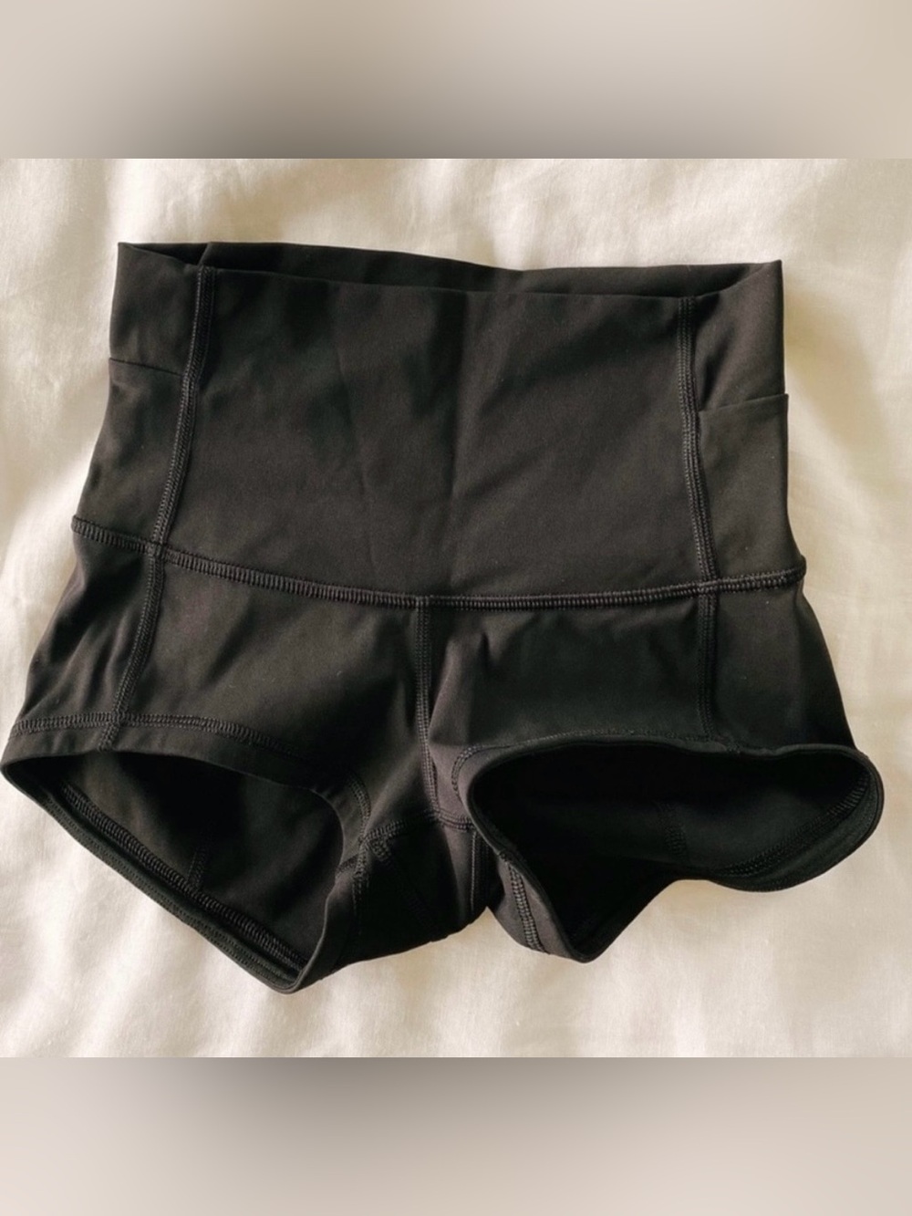Black Lululemon spandex high wasted spandex shorts